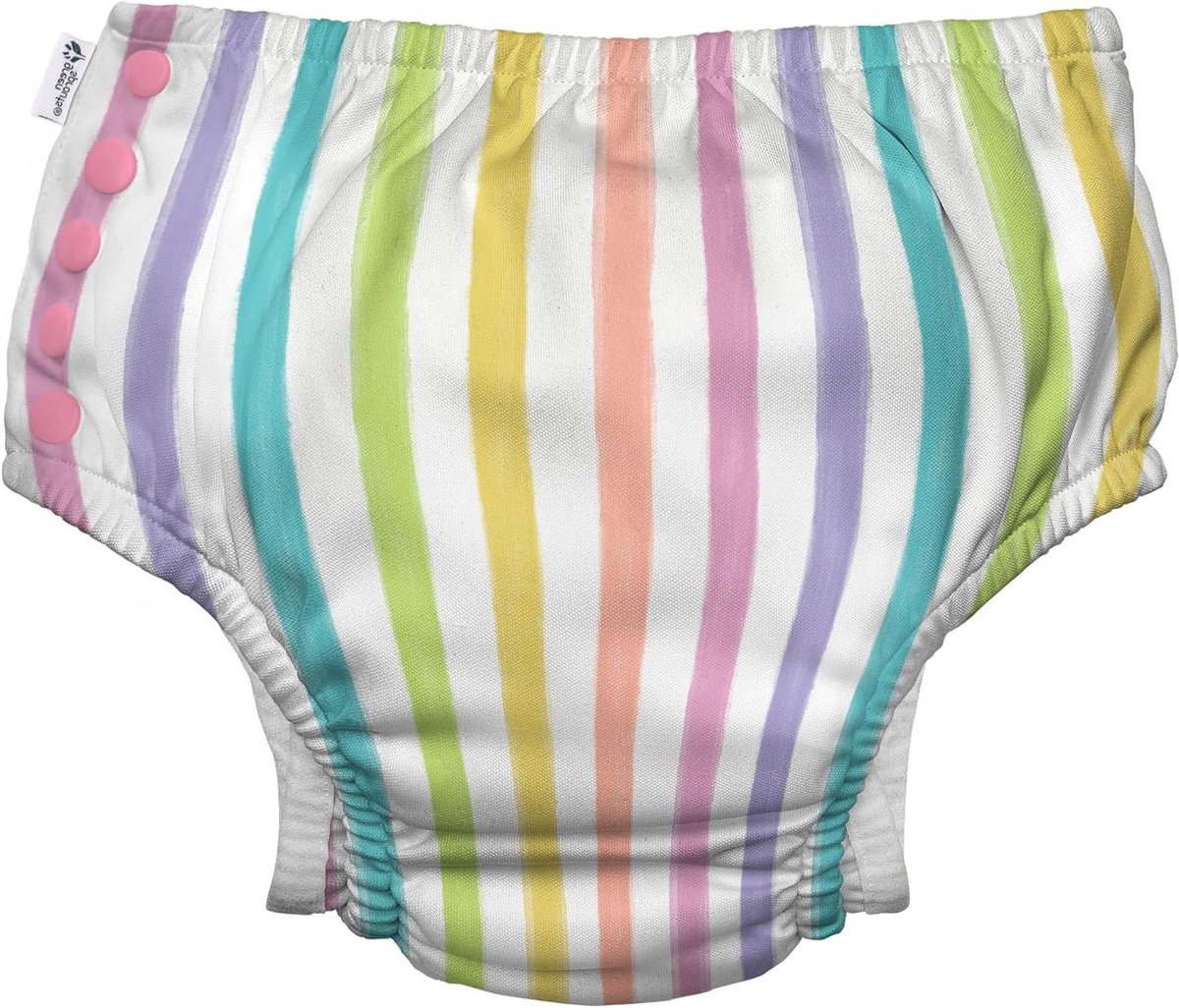 Zwemluier met drukknoopjes - Herbruikbare zwembroek - Baby zwemles - Gepatenteerd drielaags design - 3T (2-3 jaar) - Rainbow Stripe