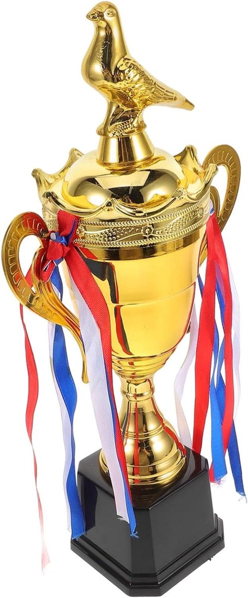 Trofee Competitie Onderscheiding - Kampioensprijs Sport - Prestaties Benadrukken - Vreedzaam Duivenmotief - 355 x 18 x 10 cm - Goudkleurig