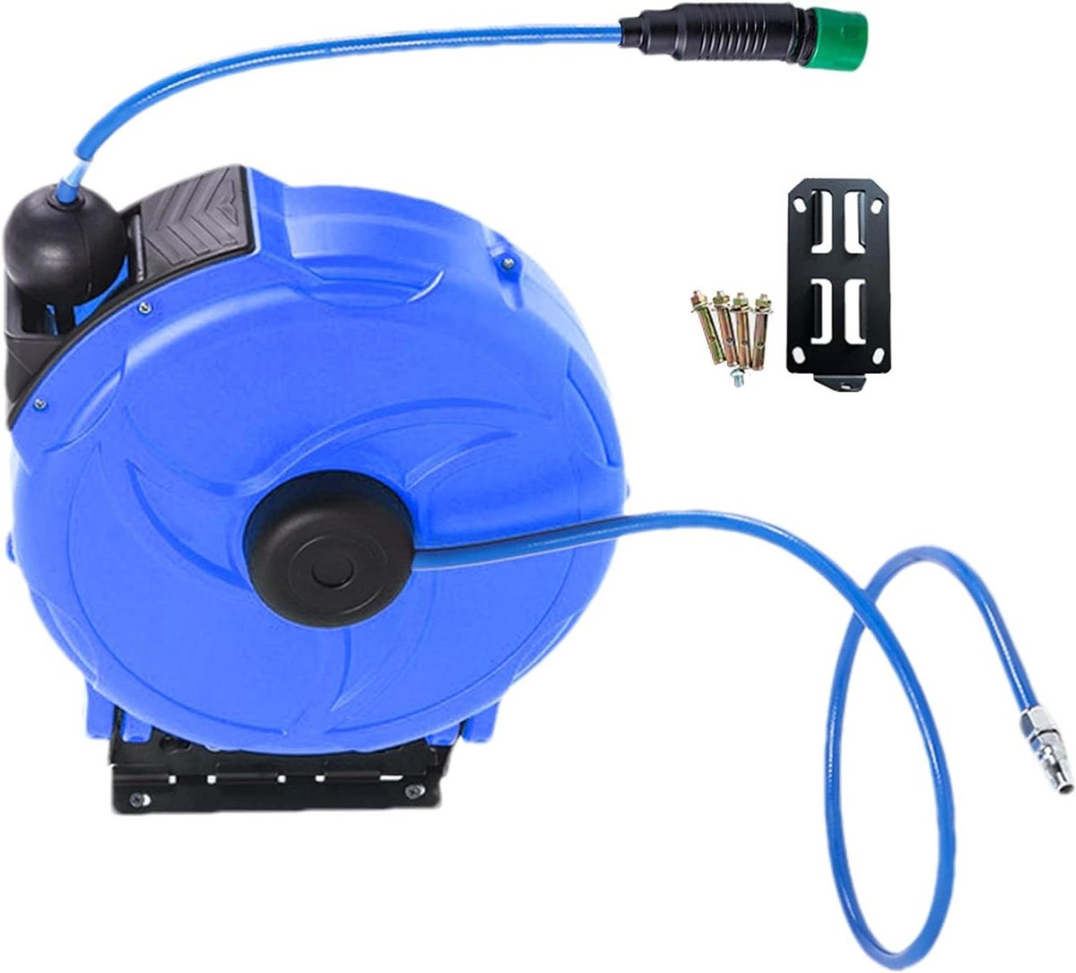 Tuinslanghaspel - Wandhouder Slang - Automatisch Opbergen - 180 Graden Rotatie - 12 Meter - Grijs