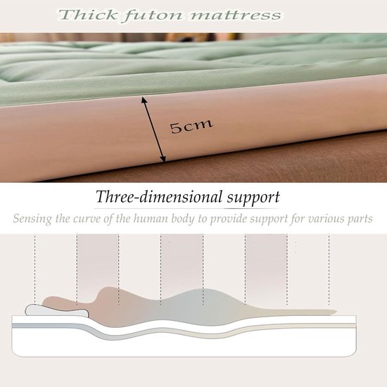 Japanse Vloermatras - Oprolbare Futon - Comfortabel Slapen - Opvouwbaar Ontwerp - 90 x 200 cm - Grijs — afbeelding 4