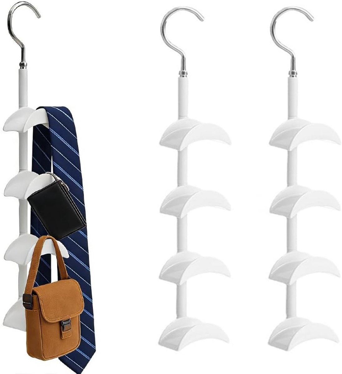 Ruimtebesparende Handtasopslag met 4 Ronde Haken voor Meerdere Tassen en Accessoires