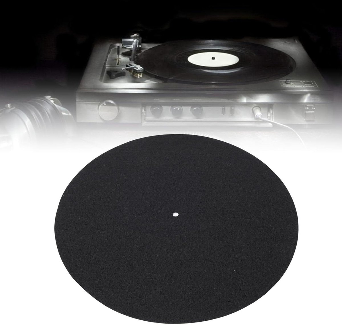 Draaitafel Slipmat - Vilten Mat - Muziek Luisteren - Anti-vibratie Ontwerp - 12 Inch - Zwart