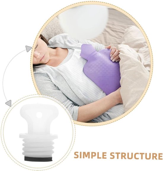 Warmwaterkruik Stops - Kruikdoppen - Lekvrije Warmte - Duurzaam Rubber - 5 Stuks - Zwart — afbeelding 5