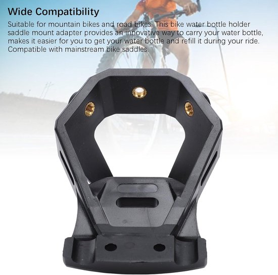 Bidonhouder Adapter - Zadel Montage - Fietsen Onderweg - Dubbele Fles Optie - 11 x 9 x 9 cm - Zwart — afbeelding 2