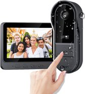 Sonnette vidéo, écran IPS de 4,3 pouces, vision nocturne infrarouge, interphone vocal bidirectionnel, objectif grand angle sans fil Bluetooth 2,4 G 170 °, étanche 1080P