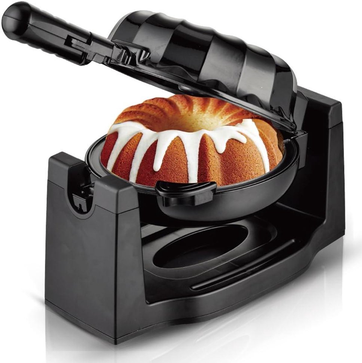 Bakmachine - Apparaat - Cakes Bakken - Dubbelzijdige Verwarming - 21 cm Diameter - Zwart