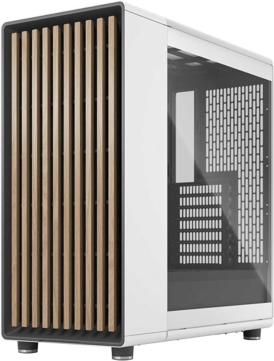 PC Behuizing - Mid Tower - Gaming Setup - Natuurlijke Ventilatie - ATX - Wit Hout