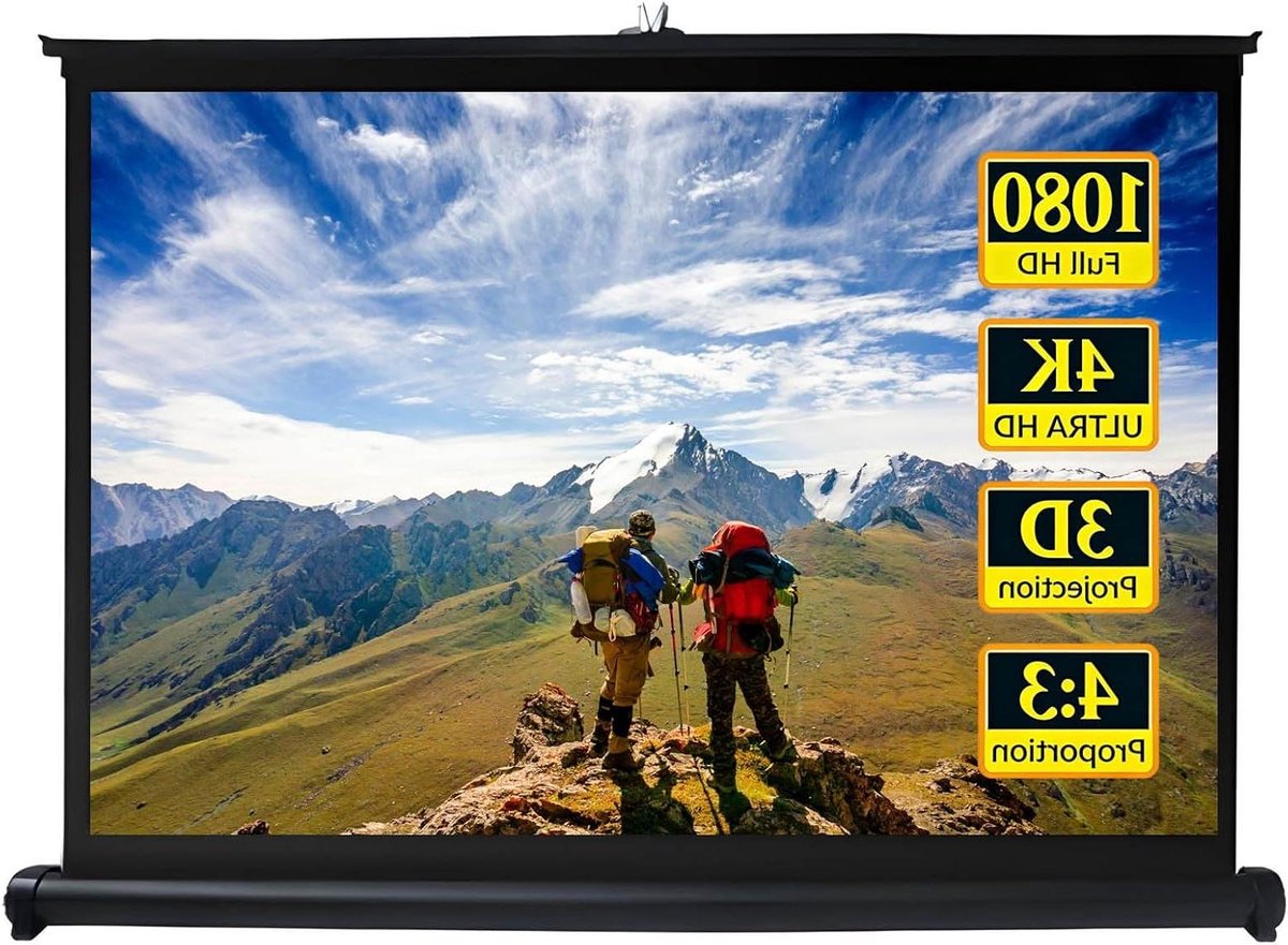 Opstaand Beamer Scherm - Draagbaar Projectiescherm - Thuisbioscoop Presentaties - Antireflectie Coating - 30 inch - Mat Wit