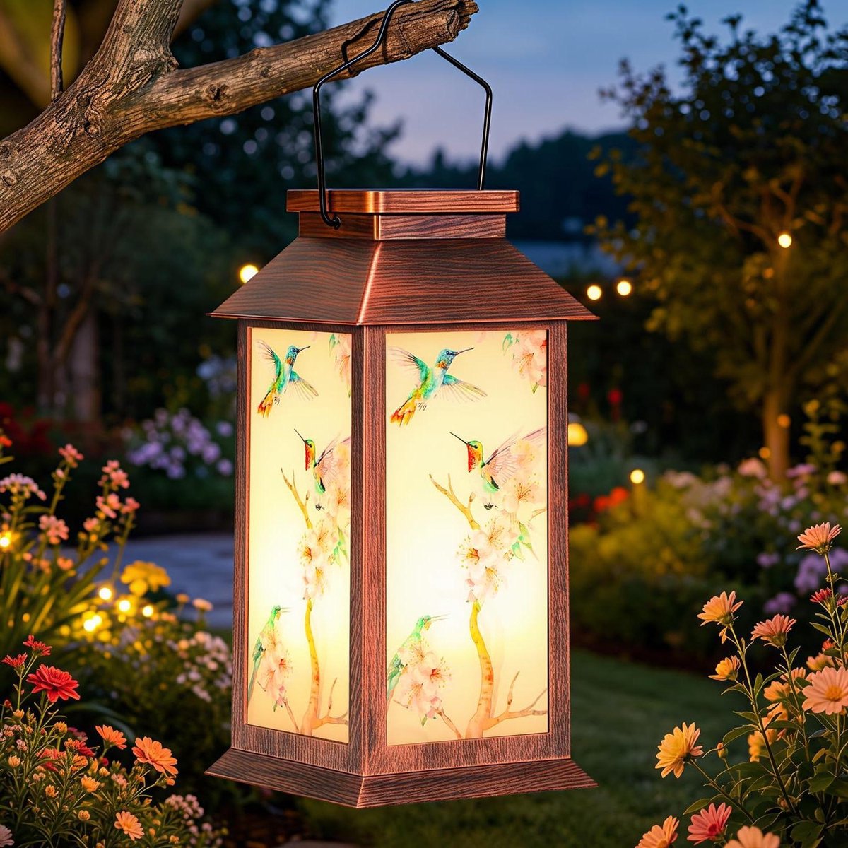 Zonne-energie Lantaarn - Buitenlamp Decoratief - Tuin Verlichten - IP44 Waterdicht - 490 g
