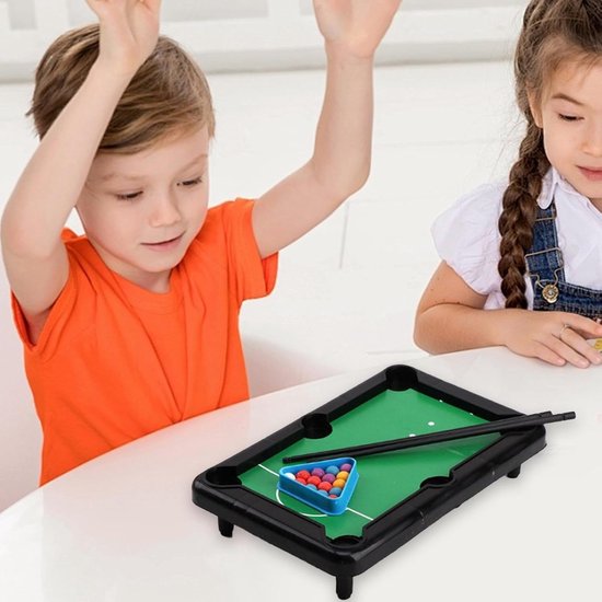 Mini Biljartspel - Tafelbiljart Plezierset - Indoor Entertainment - Realistische Gameplay - 35.5 x 18.2 cm - Houtkleur van mini — afbeelding 2