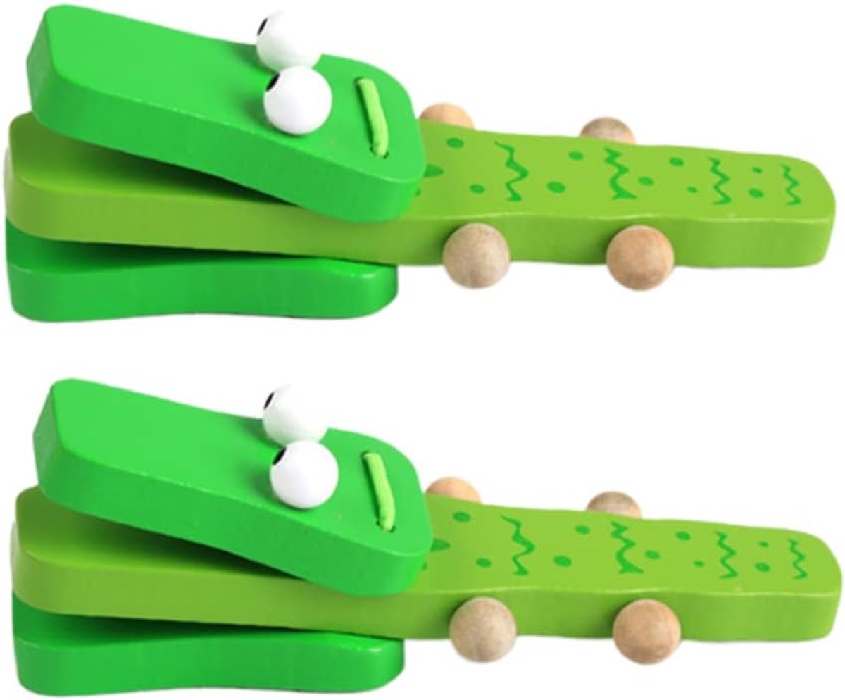 Educatieve Clappers - Muziek Speelgoed - Muzikale Ontwikkeling - Lange Handgrepen - 12.5 cm - Groen