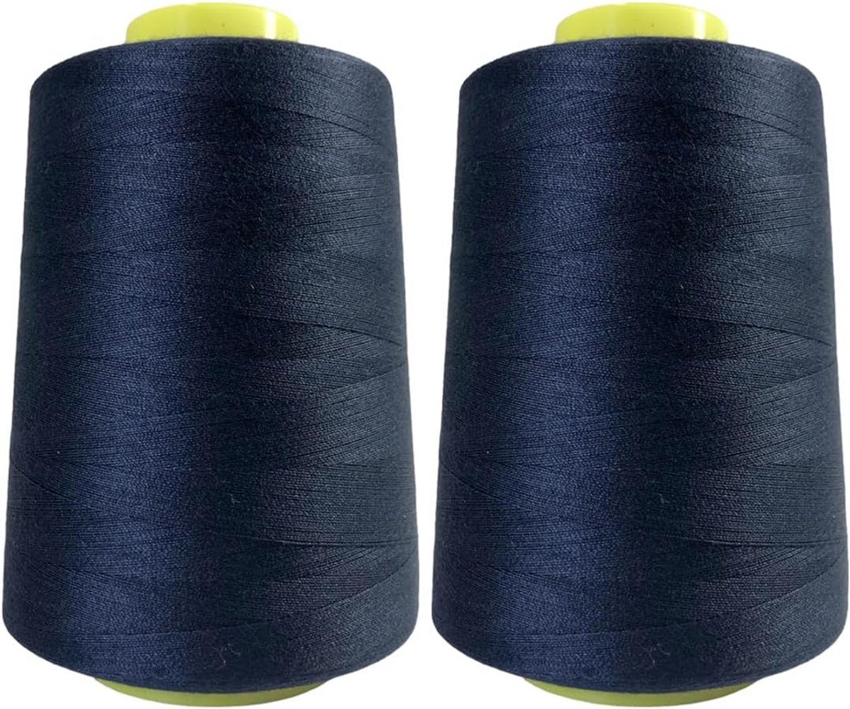 Set van 2 Sterke Polyester Naaigaren Spoelen (9000m Totaal) voor Naaimachine en Handwerk