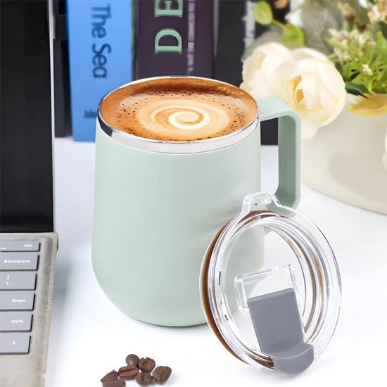 Travel Mok RVS 500 ml - Lekkagevrije Thermomok met Deksel en Handvat — afbeelding 2