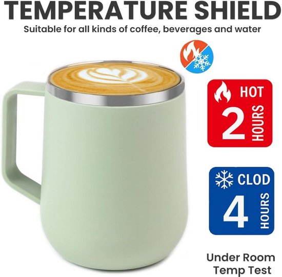 Travel Mok RVS 500 ml - Lekkagevrije Thermomok met Deksel en Handvat — afbeelding 4