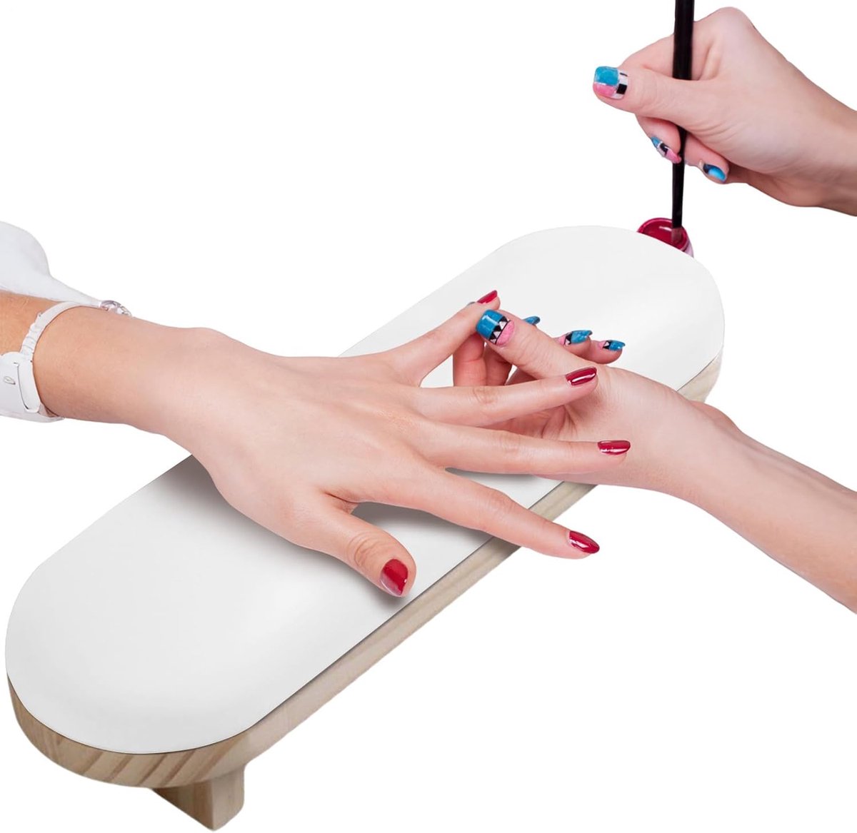 Nagelarmsteun - Handsteun Kussen - Manicure Oefenen - Antislip Waterdicht - 39x11.5x8cm - Zwart
