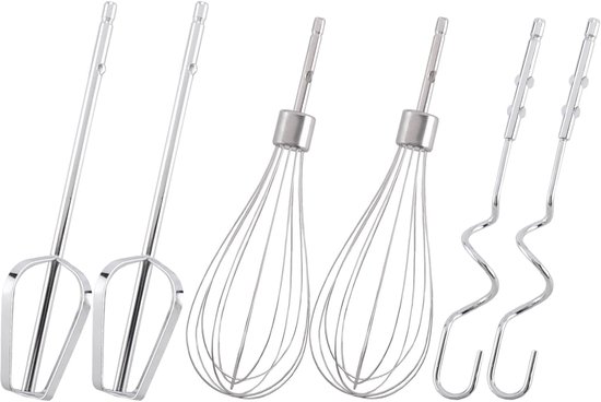 Mixer Accessoires Set - Keuken Gereedschap - Beslag Maken - Verschillende Opzetstukken - 25 x 22 x 5 cm - Zilverkleurig — afbeelding 5