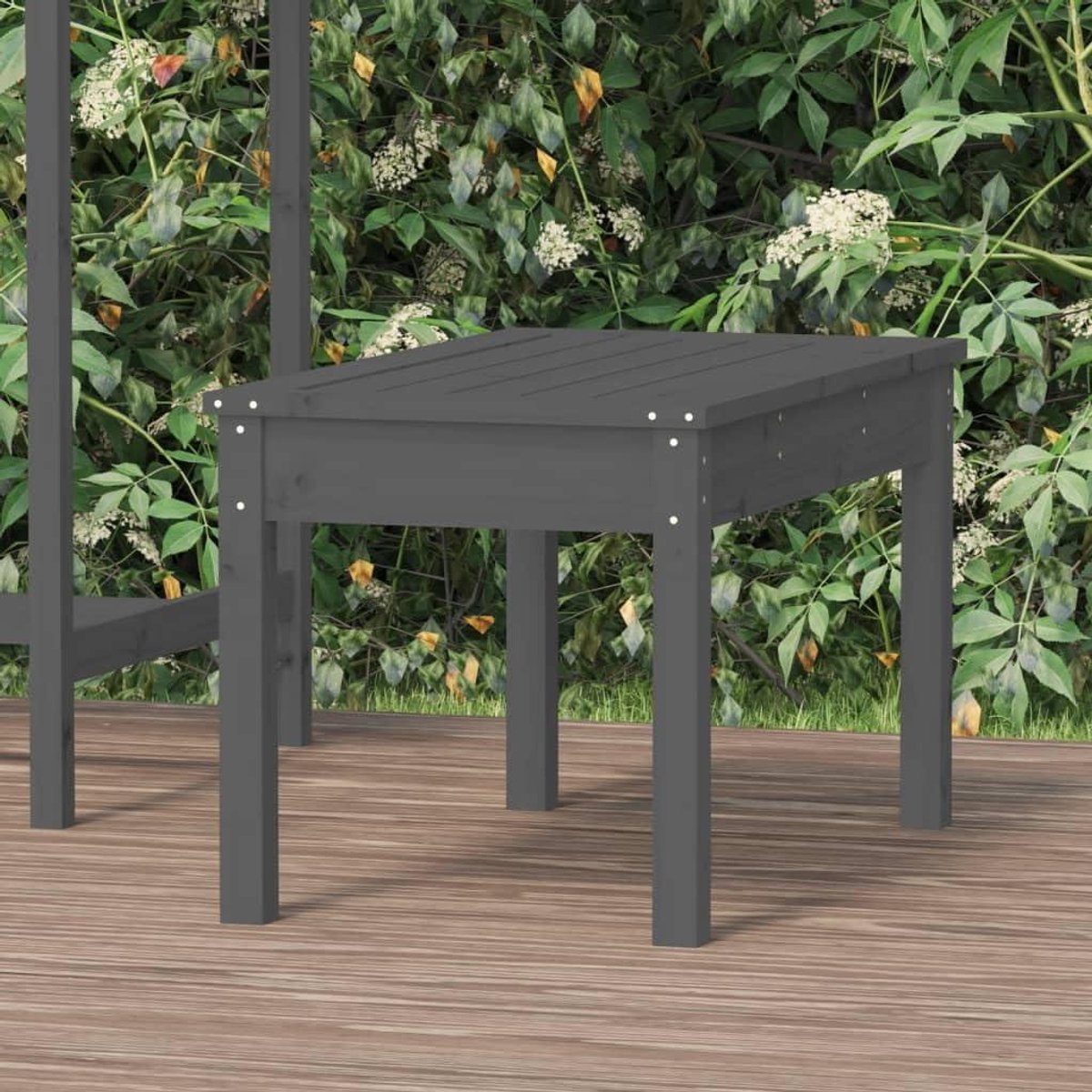 Houten tuinbank - Buitenmeubel - Ontspannen buiten - Massief vurenhout - 80x44x45 cm - Grijs