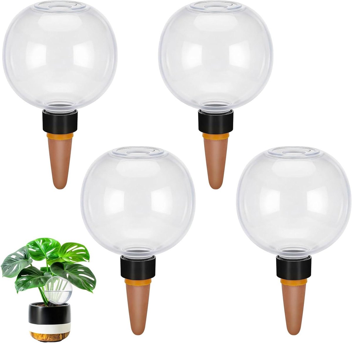 Plantenbewatering Bollen - Zelfbewaterend Systeem - Planten Verzorgen - Langzame Afgifte - 4 Stuks 500ml - Terracotta