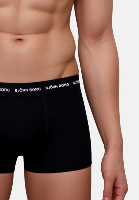 Björn Borg Cotton Stretch trunks - heren boxers korte pijp (3-pack) - zwart - zwart - zwart