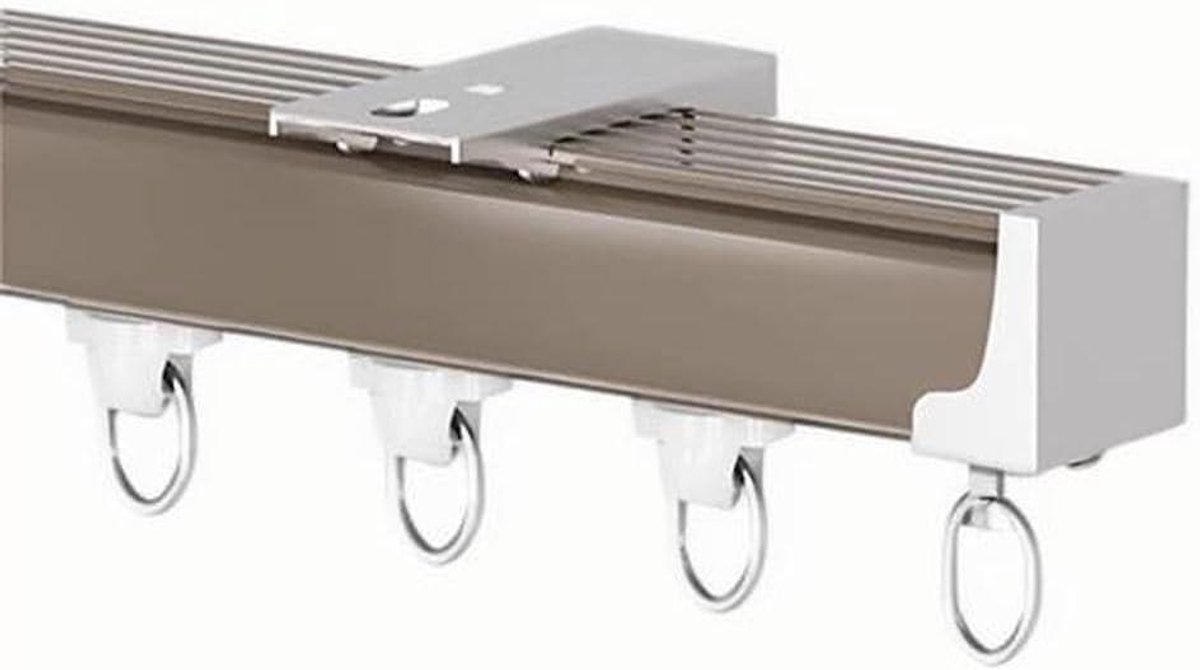 Aluminium Plafondrail - Gordijnrailsysteem - Ruimte Verdelen - Stille Katrollen - 240 cm -