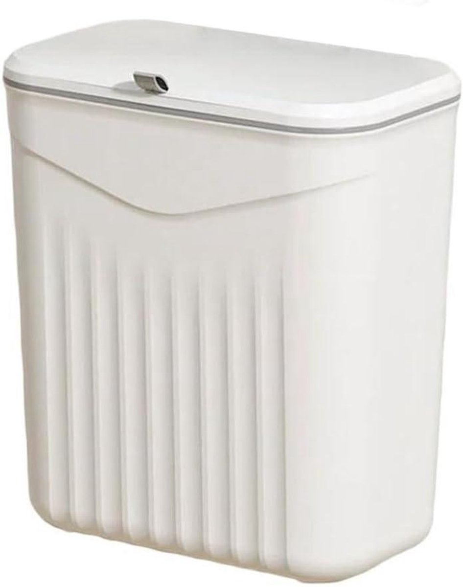 Compostbak Keuken - Afvalbak Hangend - Afval Verzamelen - Ruimtebesparend Ontwerp - 27 x 26 x 16 cm - Wit
