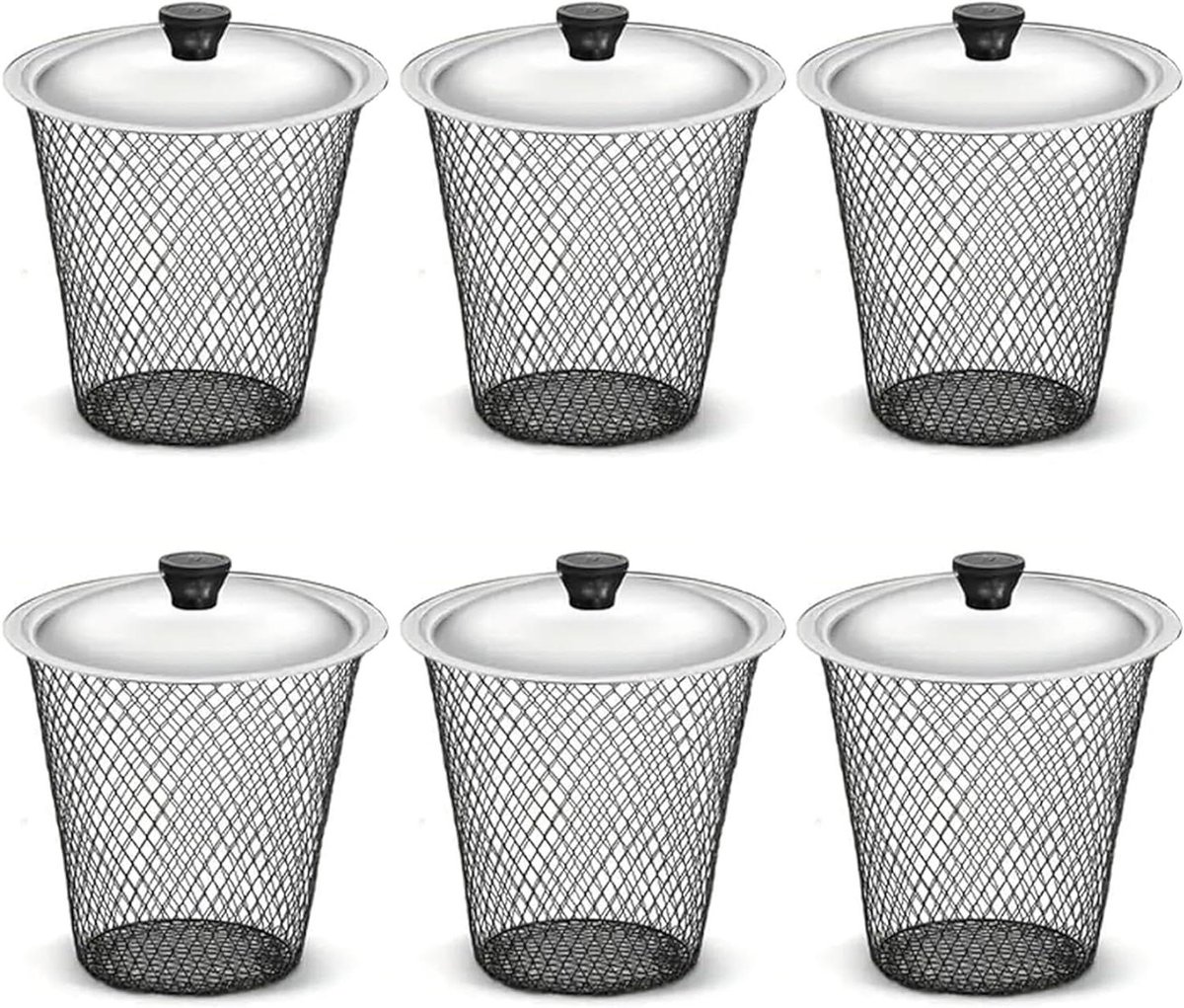 Compostbakken Set - Wormenbakken - Afval Verwerken - Bevordert Luchtstroom - 6 stuks 24x23 cm - Zwart