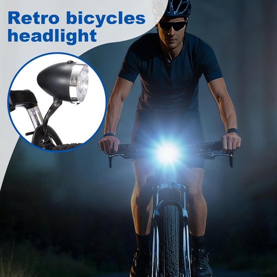 Fietslamp - Voorlamp LED - Nachtelijk Fietsen - Brede Straal - 3 LED - Zwart — afbeelding 4
