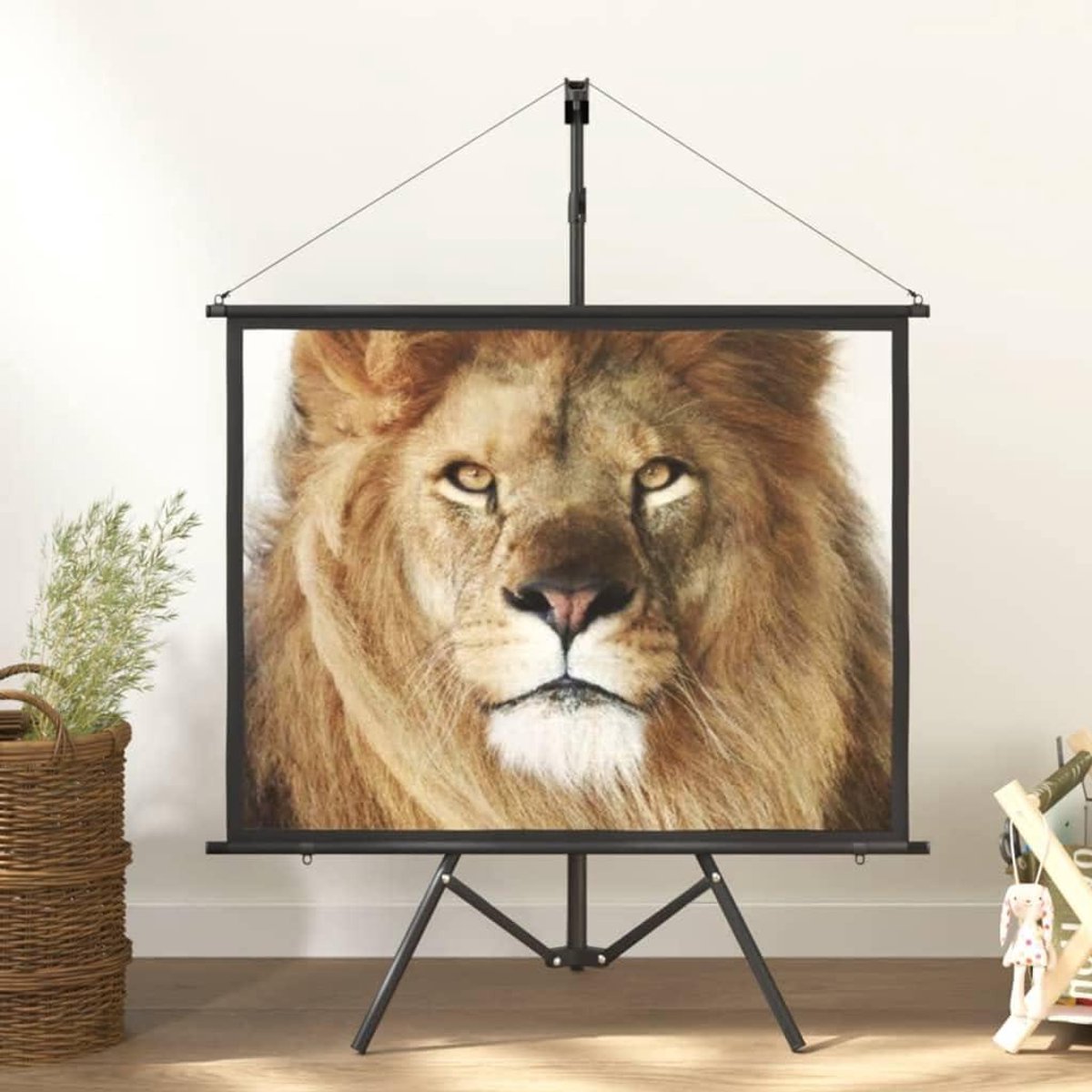 Projectiescherm met statief - Vouwscherm - Thuisbioscoop Presentaties - In hoogte verstelbaar - 50 inch 4:3 - Mat wit