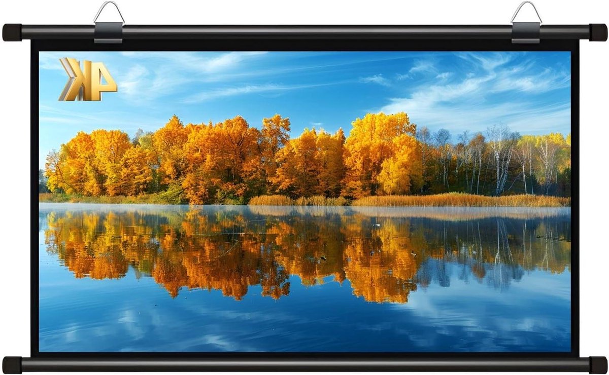 Projectiescherm Handmatig - Projectie scherm - Thuisbioscoop Ervaring - Zelf Recht - 72 Inch 16:9 - Wit