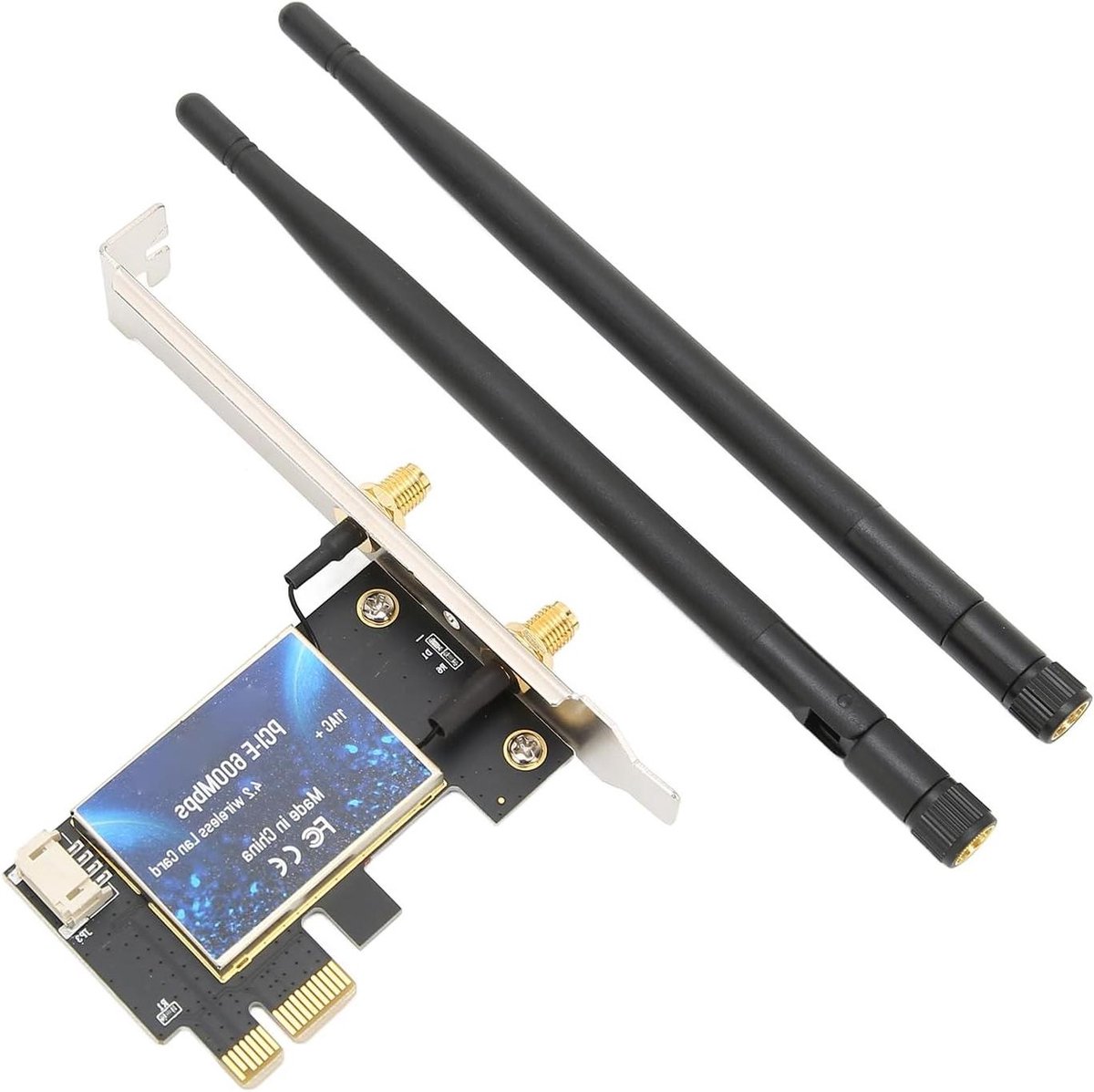 Draadloze Netwerkkaart - WiFi Adapter - Snelle Internet Verbinding - Dual Band Antennes - 600Mbps - Zwart