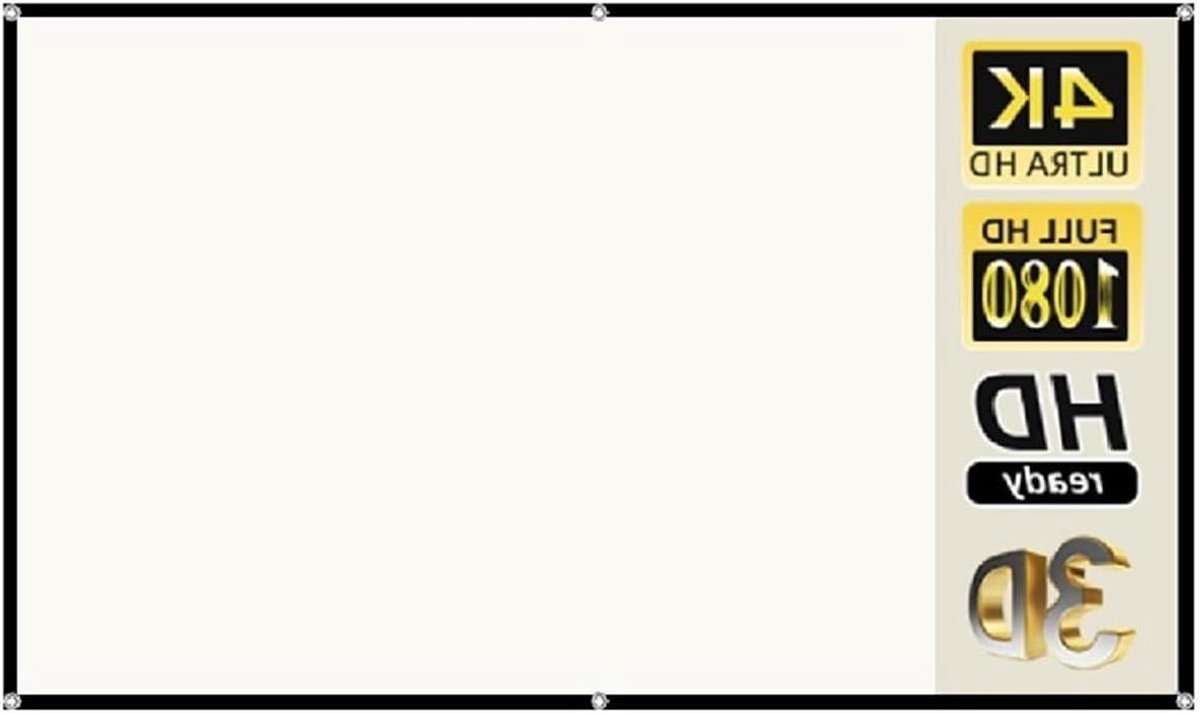 Projectiescherm - Draagbaar Scherm - Thuisbioscoop Creëren - Anti-licht Canvas - 130 Inch - Wit