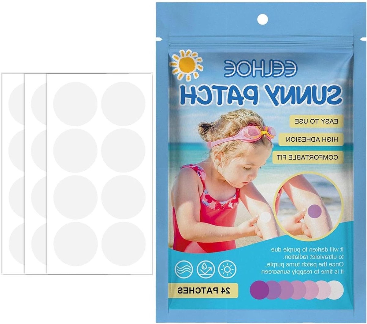 Zonnebrandstickers - UV stickers - Zonbescherming bijhouden - Kleurverandering bij UV - 24 stuks - Wit