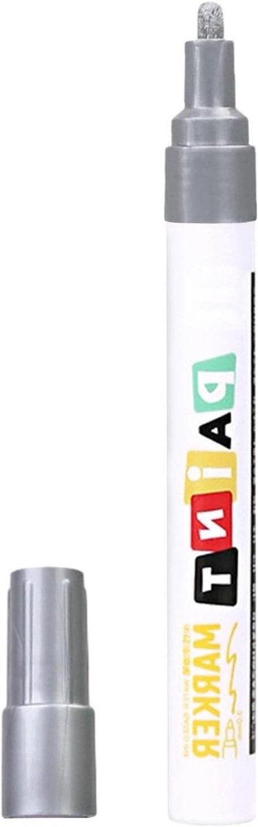 Grafmarker Stift - Markeerstift Steen - Graven Beschrijven - Sneldrogende Inkt - 3 mm Punt - Zilverkleurig