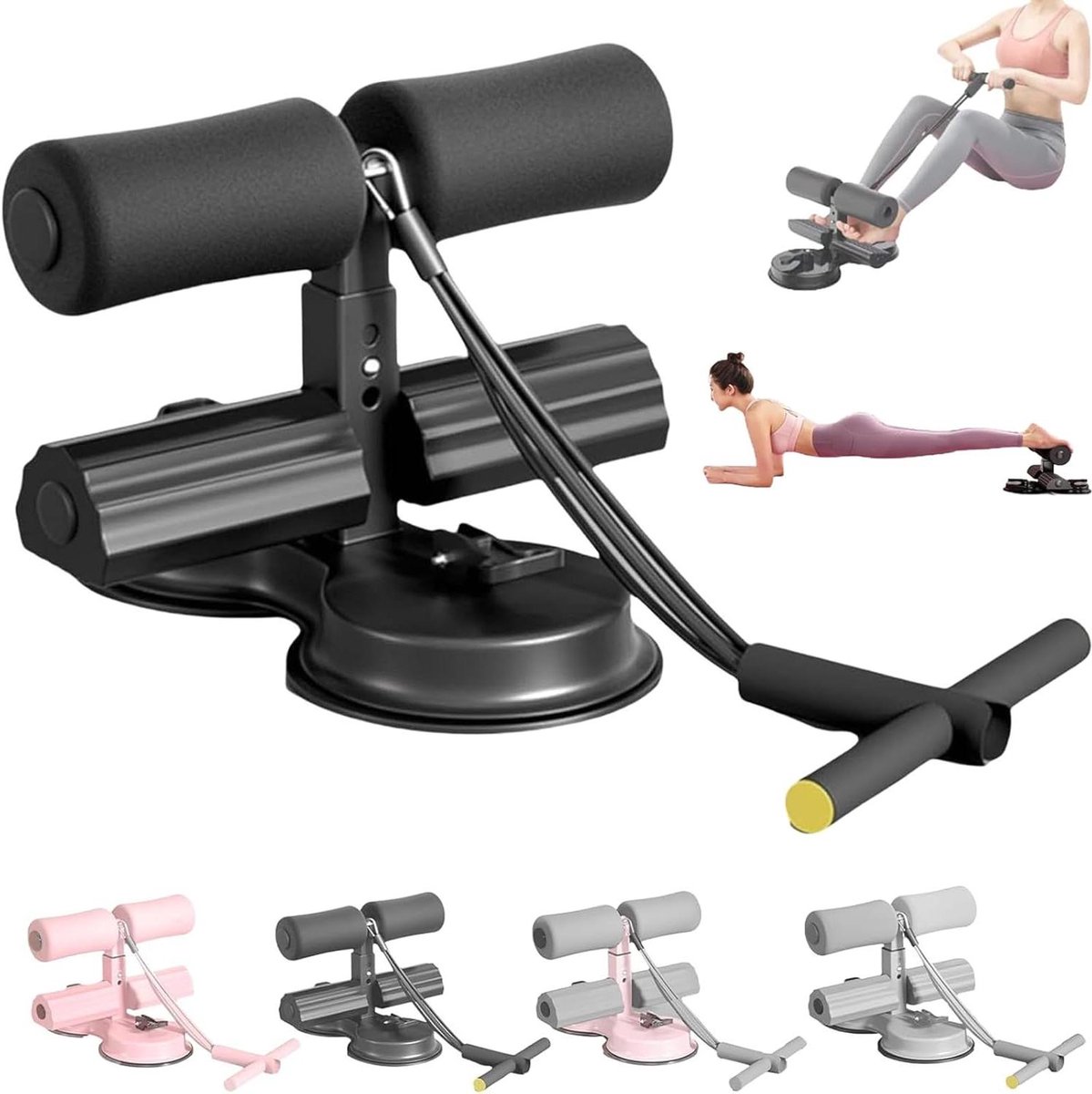 Ab Training Hulpmiddel - Buikspier Trainer - Full Body Training - Extra Grote Zuignappen - 10x7.6x5 inch - Zwart