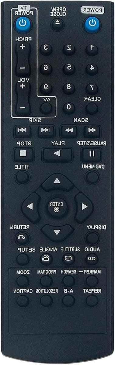 Vervangende Afstandsbediening - Universele Controller - Dvd Speler Bediening - Directe Werking - 10 Meter Bereik - Zwart