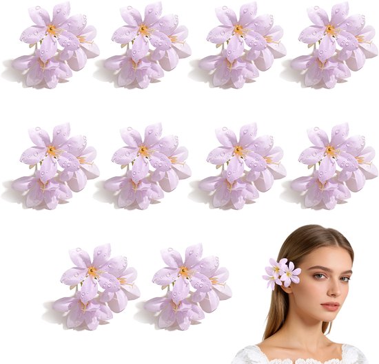 10-pack Kunstlelies — Kunstbloemen, Zijden Bloemen, Realistische Drielobbige 'Dewdrop'-Lelies — Ideaal voor bruiloften — Realistische leliebloemkoppen — Perfect voor haaraccessoires, wandguirlandes, feesten en diverse decoratieve toepassingen