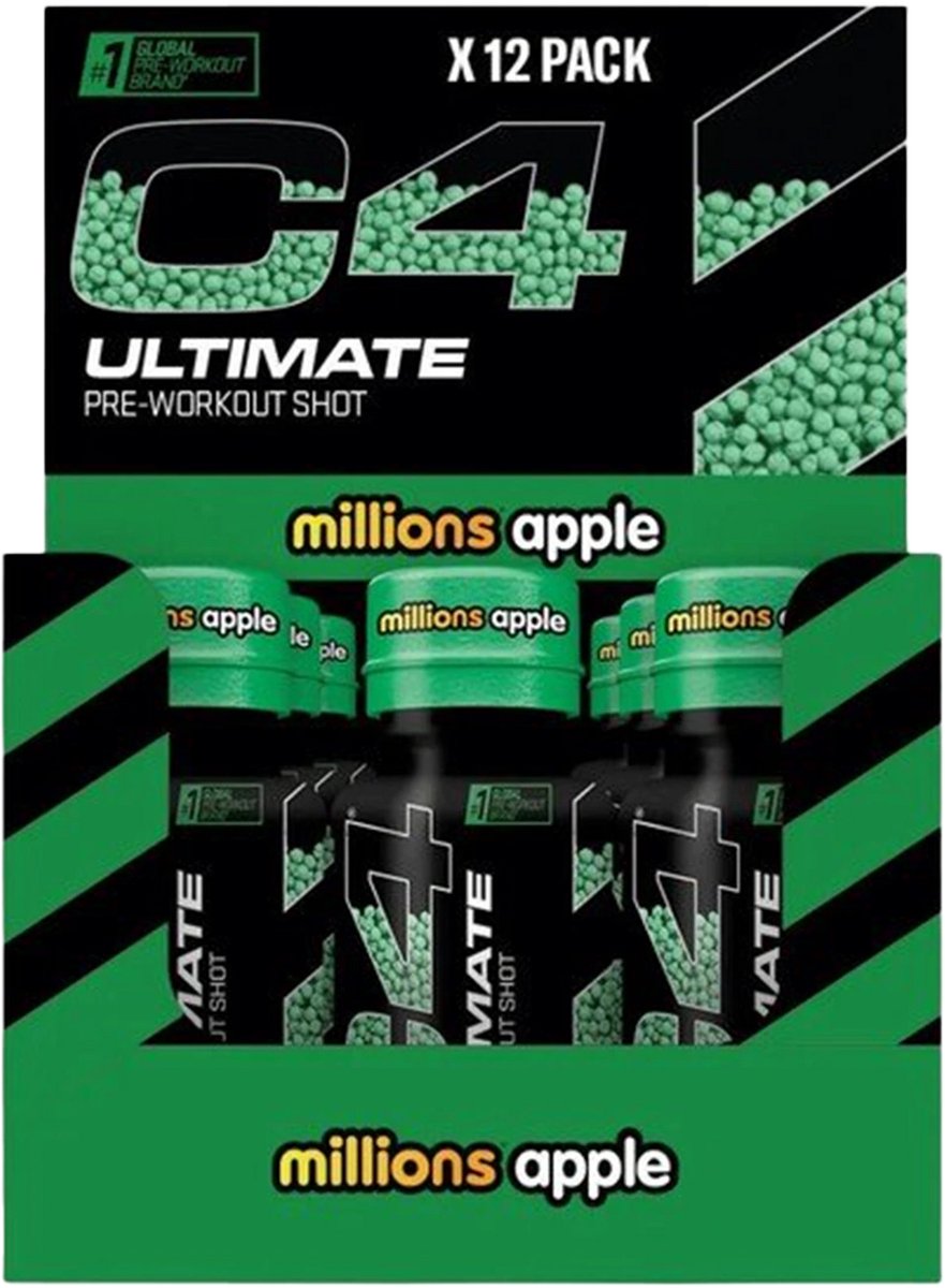 C4 Ultimate Pre-Workout Shot - 12x 60 ml - Millions Apple
