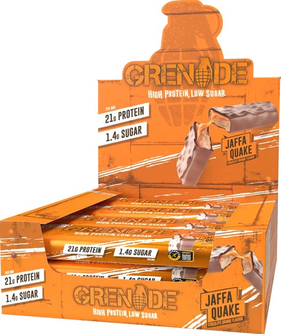 Grenade - High Protein, Low sugar - Protein bar - Jaffa Quake - 21g eiwit - 12 x 60g - Eiwitreep - Diverse smaken — afbeelding 5