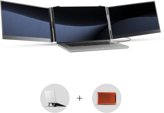 Blerron Flex Pro 15.3″ portable monitor duo, 1920×1200 FHD, licht 1.2 kg, 1 kabel USB-C, IPS scherm