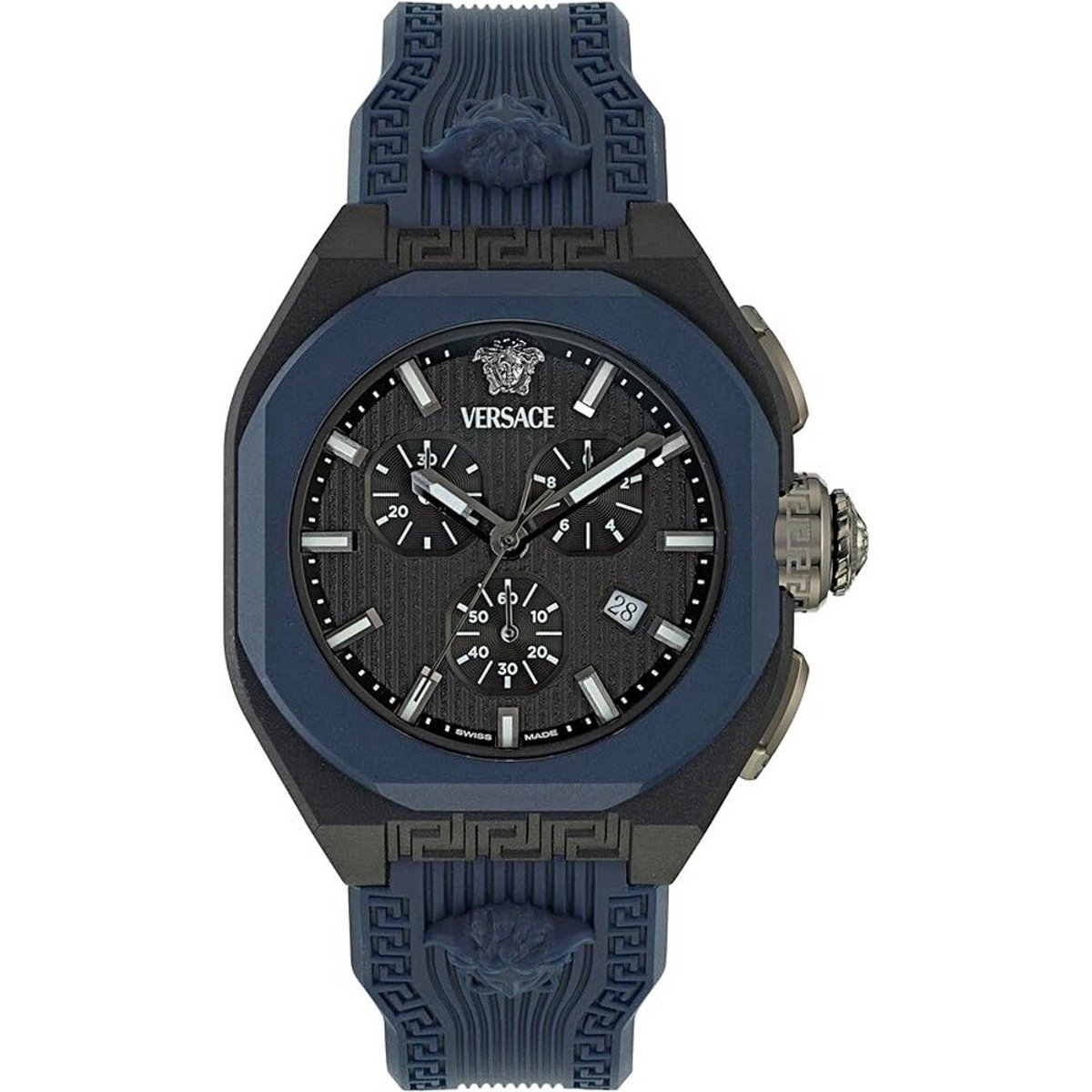 Versace V Legend VE9L00224 Horloge - Kunststof - Blauw - Ø 44 mm
