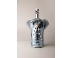 Kywie ® champagnekoeler van schapenvacht – wijnkoeler - 100% natuurlijk – 0,75l – temperatuurbehoudend - vlekbestendig - geschikt voor champagne, wijn, bourgogne, waterflessen - Turquoise sparkle