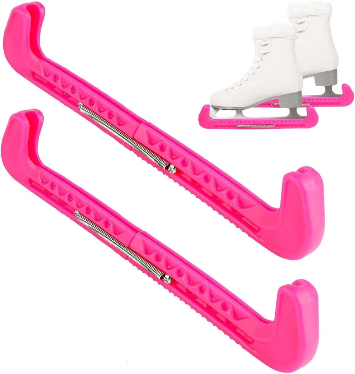 Verstelbare Schaatsbescherming voor IJs, IJsmes Beschermers en Schaatsen met Veer, Roze Plastic Set van 1 Paar