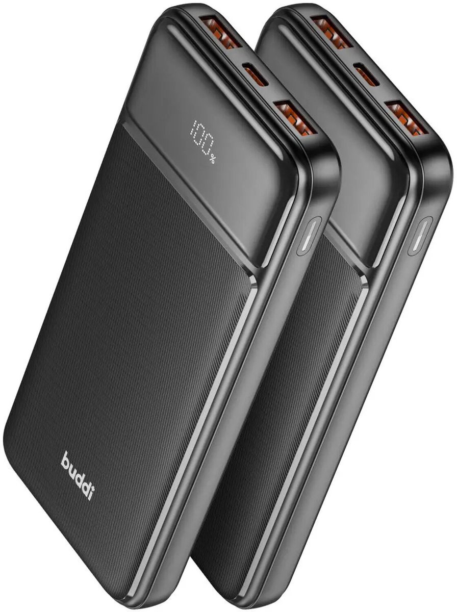Duo Pack 10.000 mAh Powerbank Buddi Boost - Reisformaat - LED Display - USB-A - USB-C Snelladen - Universele Draagbare Oplader voor Telefoon & Tablet - Noodpakket - Ideaal voor Handbagage - Zwart – foto 5