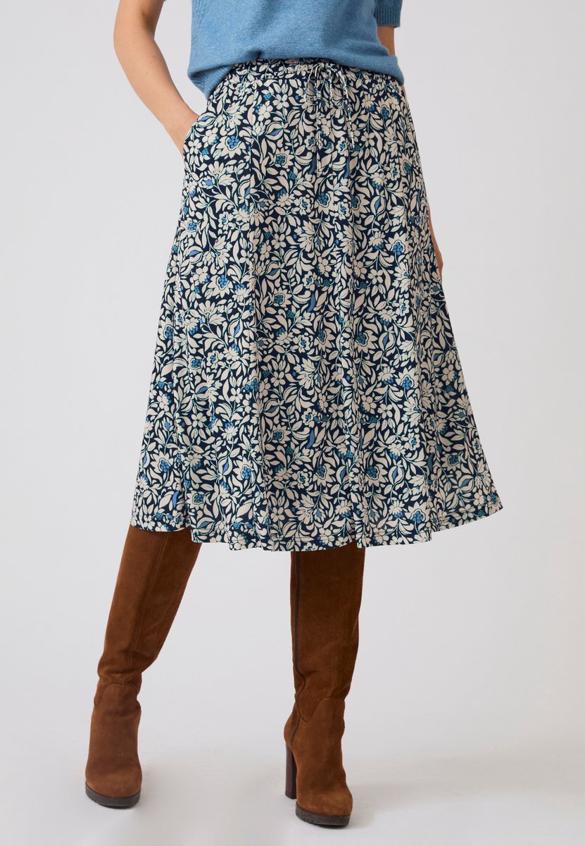 Damart - Rok crêpe stretch stof - Dames - Blauw - M