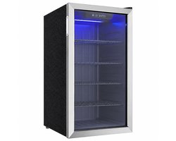 Sello! mini koelkast – compressor– blikjes – wijnflessen – luchtgekoeld – glazen deur – 0°C tot 16°C – fluisterstil – led