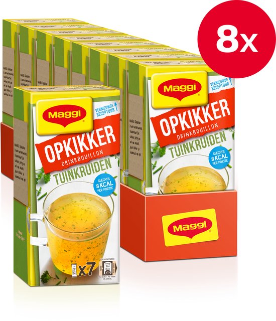 Maggi Opkikker Drinkbouillon Tuinkruiden - 8 doosjes x 7 zakjes - Voordeelverpakking