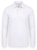 Vercate - Polo homme manches longues - Polo sans repassage - Wit - Coupe slim - Excellent Katoen - Taille M