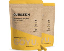 GOYU Quercetine 500 mg Combideal 2x 60 Capsules - Quercetine Capsules - Quercetine-extract uit Sophora japonica - 500 mg per capsule - 60 capsules - Vegan - Lab getest - 60 dagen voorraad per zakje