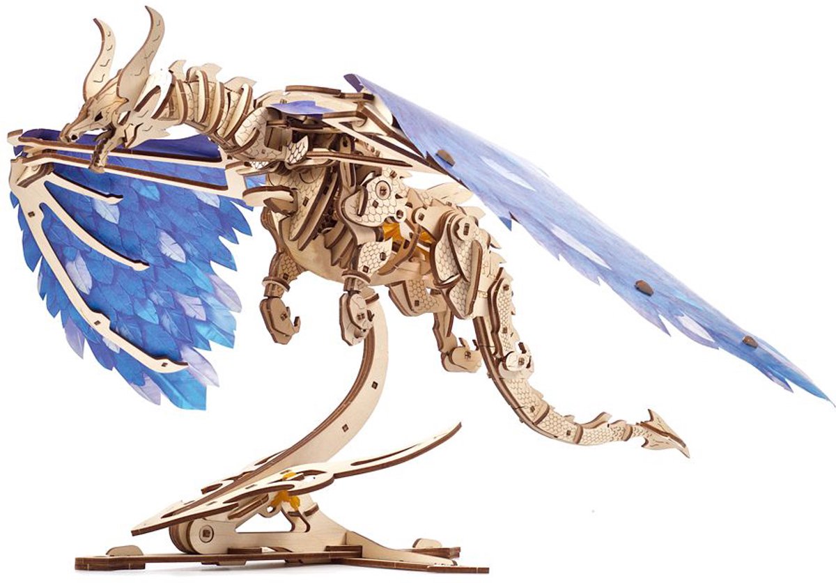 UGEARS 3D Modelbouw - Stormdraak - Mechanisch Bouwpakket Hout - Educatief Speelgoed — afbeelding 11