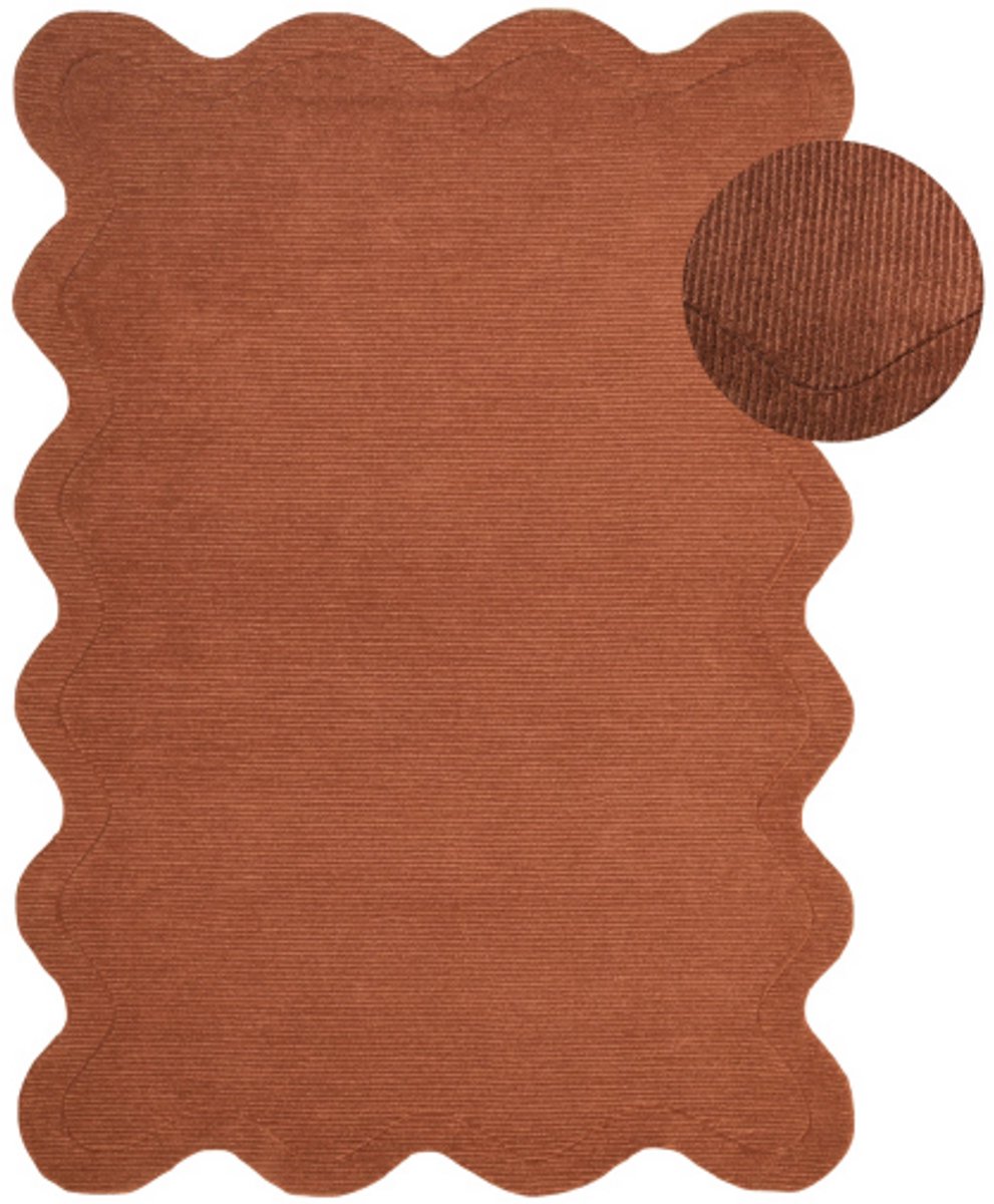 by fonQ Scallop Vloerkleed - Wine Red - Organisch - 200 x 290 cm